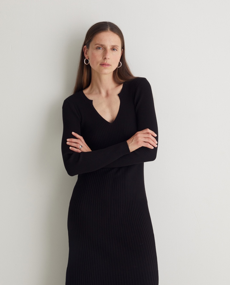 Black tight midi dress - Midi dress