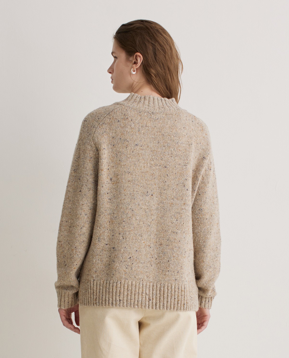 Jersey lana de merino botones beige - Jersey mezcla de lana de merino, fibras recicladas y alpaca 4
