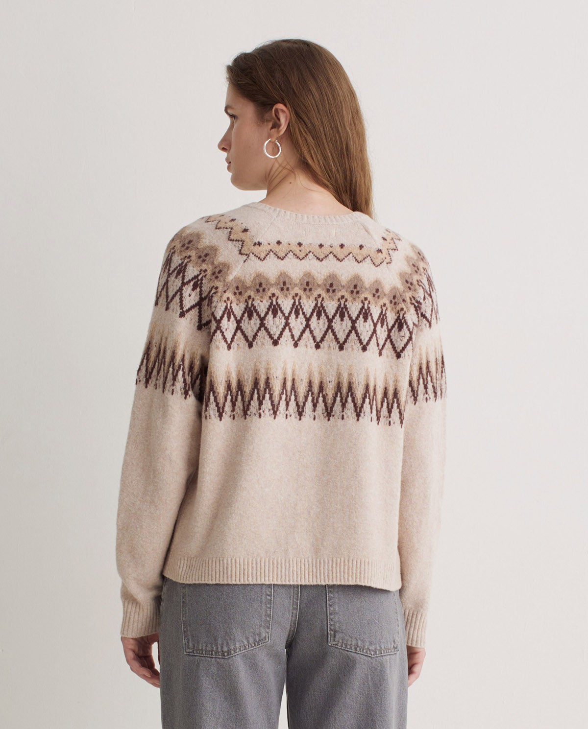 Jersey mezcla algodón y lana Jacquard crudo - Jersey Jacquard 5