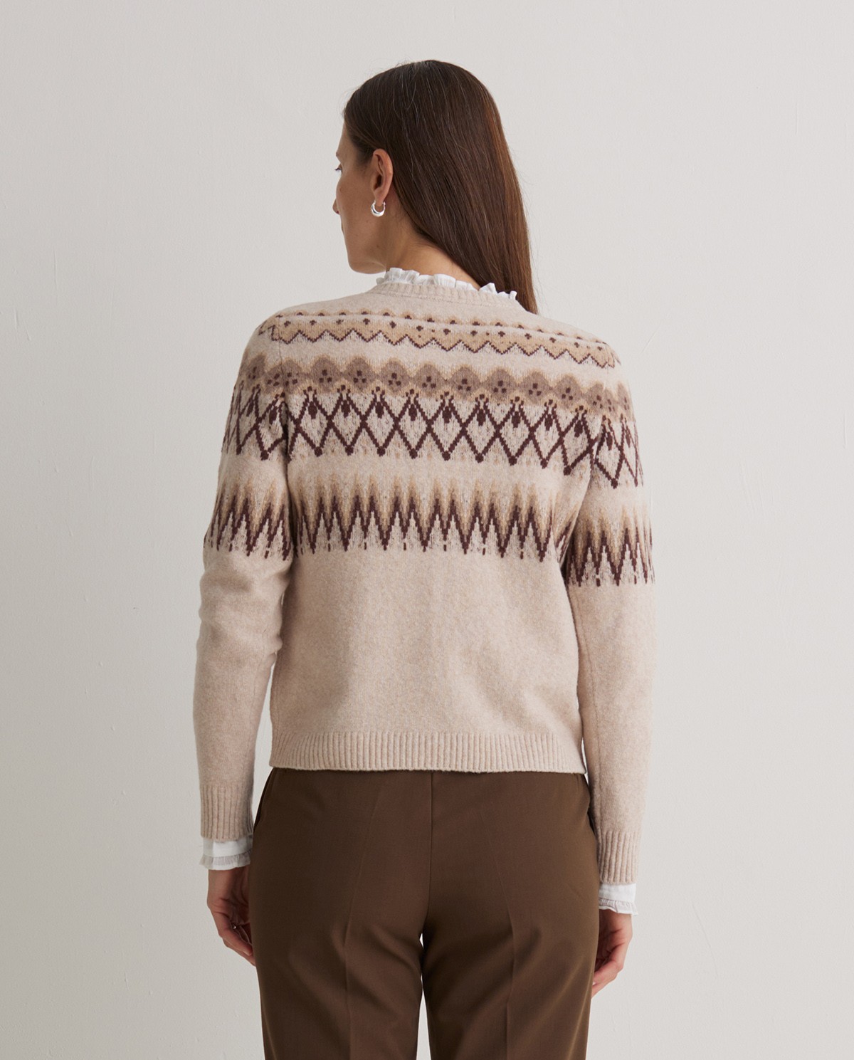 Cárdigan mezcla algodón Jacquard crudo - Cárdigan Jacquard 3