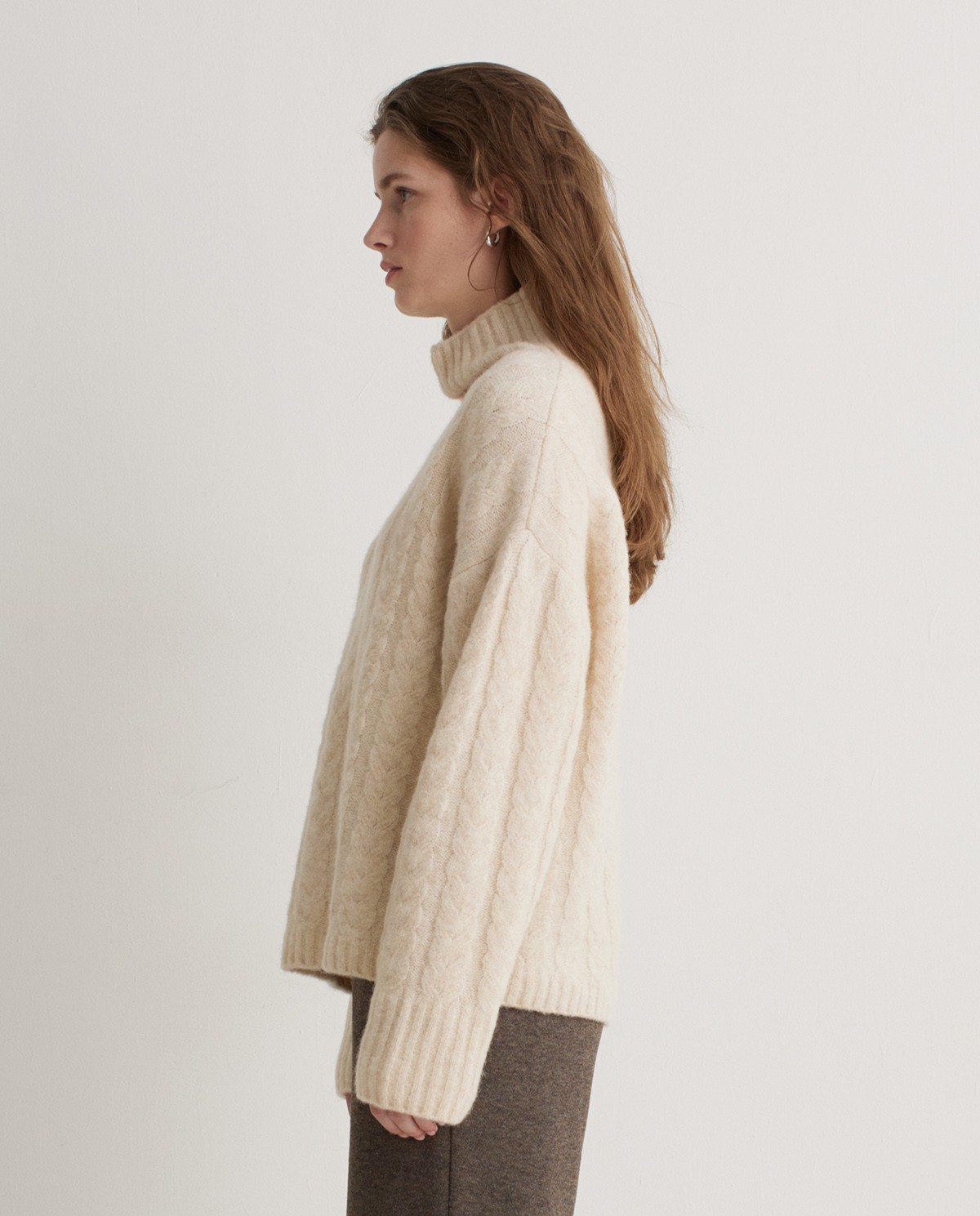 Jersey lana y alpaca cuello alto crudo - Jersey de cuello alto 2
