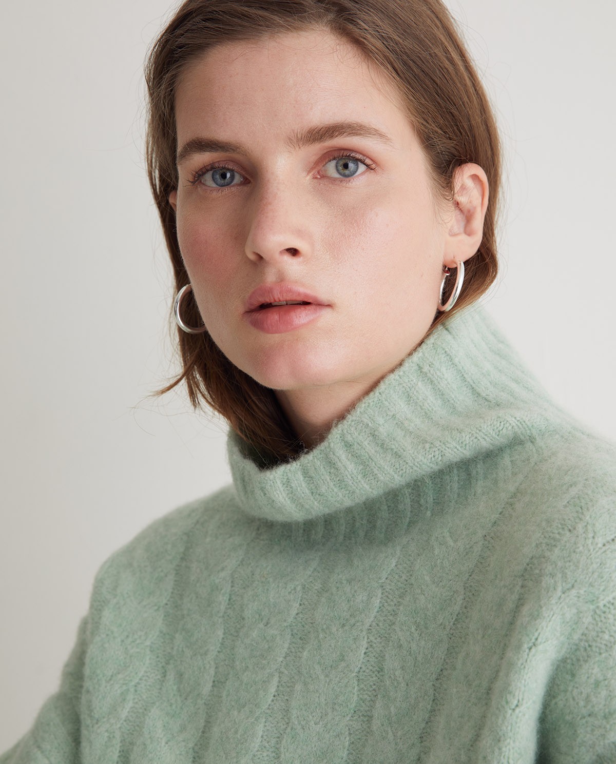Jersey lana y alpaca verde claro - Jersey de cuello alto 3