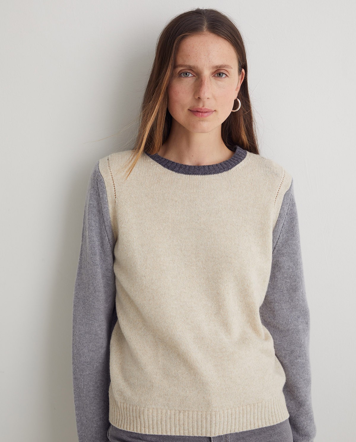Jersey mezcla lana RWS tricolor crudo - Jersey tricolor crudo, gris y gris oscuro 2