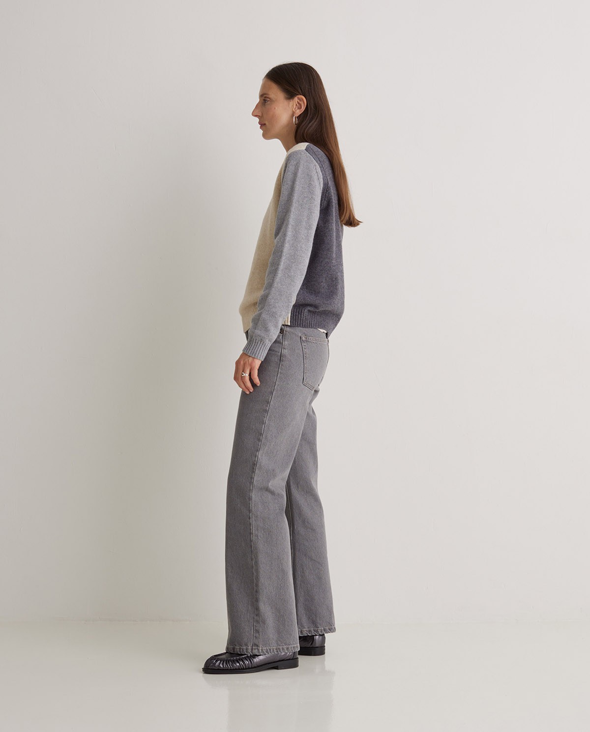 Jersey mezcla lana RWS tricolor crudo - Jersey tricolor crudo, gris y gris oscuro 4
