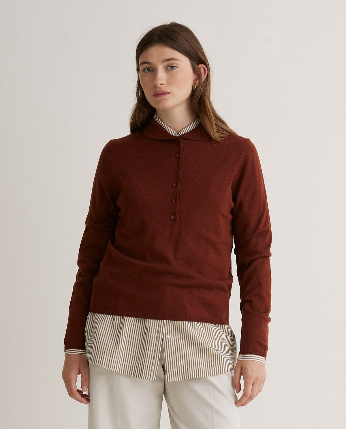 Pull large en laine mérinos terracotta - Pull 100% laine mérinos 1