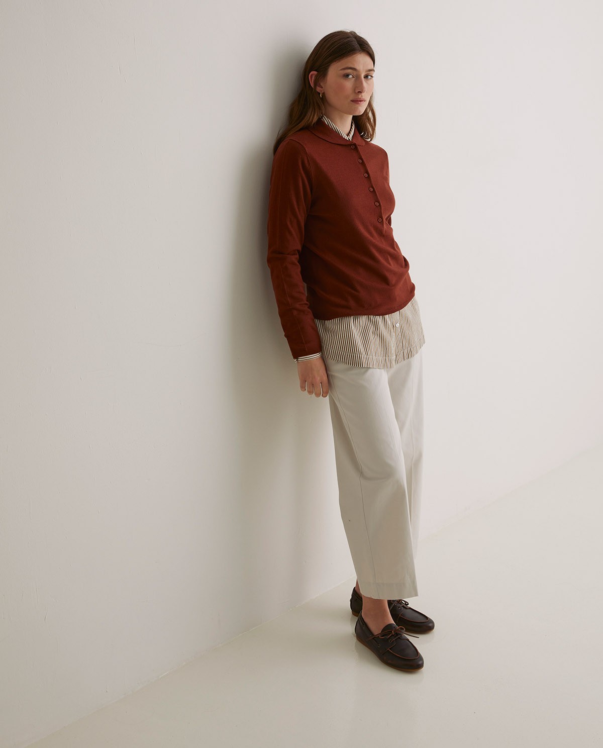 Pull large en laine mérinos terracotta - Pull 100% laine mérinos 4