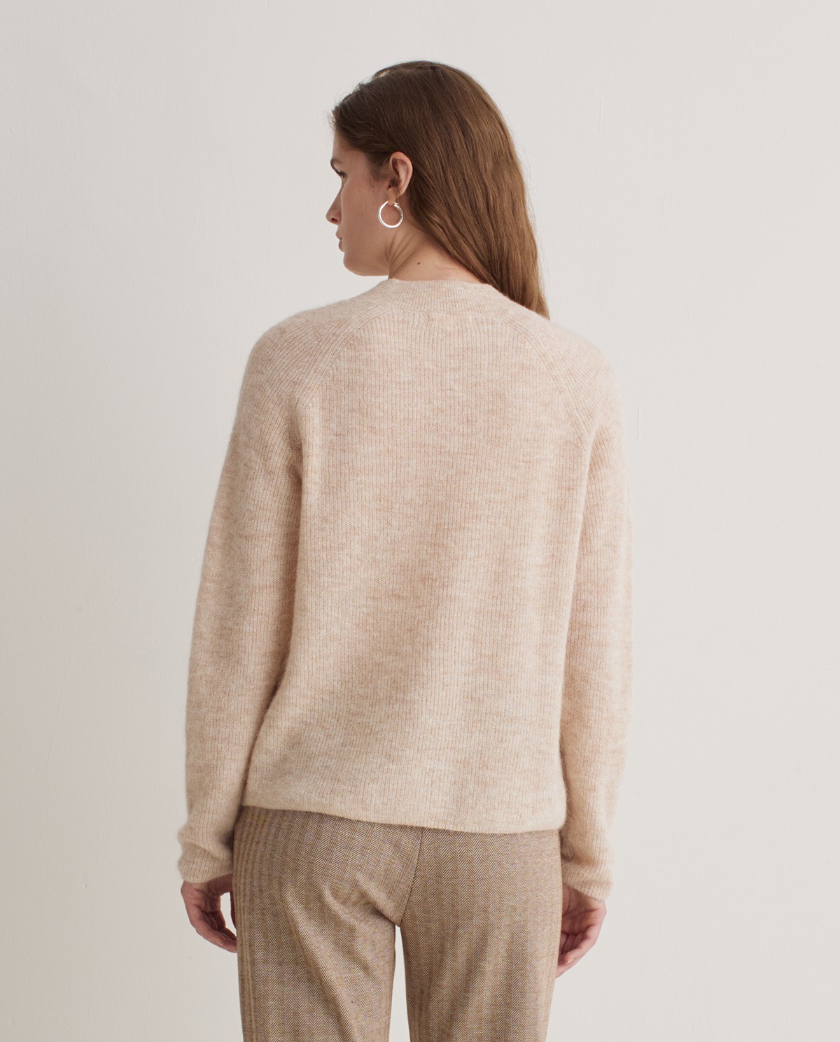 Jersey alpaca y lana punto inglés beige - Jersey punto inglés 3