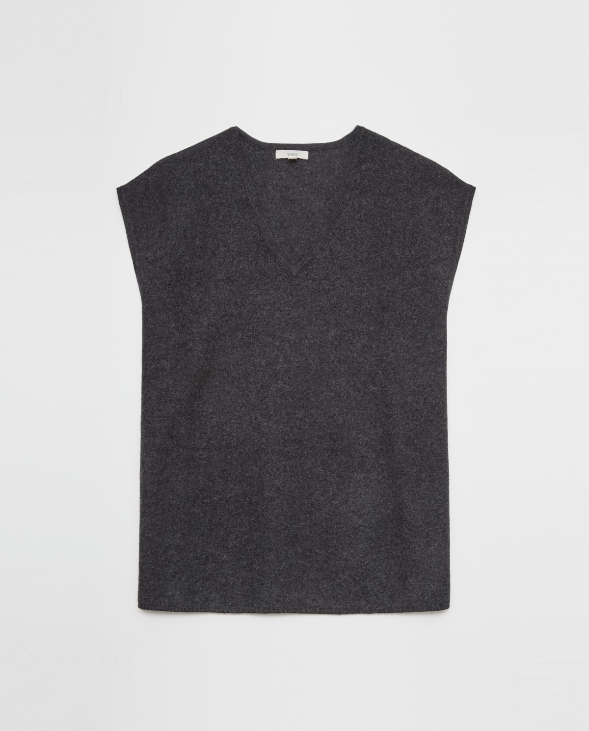 Lead-grey boiled-wool vest woman Yerse - Front view 5