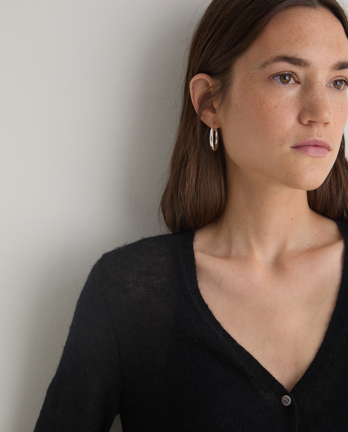 Cárdigan fino mezcla alpaca negro - Cárdigan con bolsillos 2