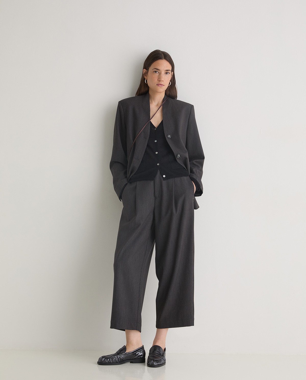 Cárdigan fino mezcla alpaca negro - Cárdigan con bolsillos 5