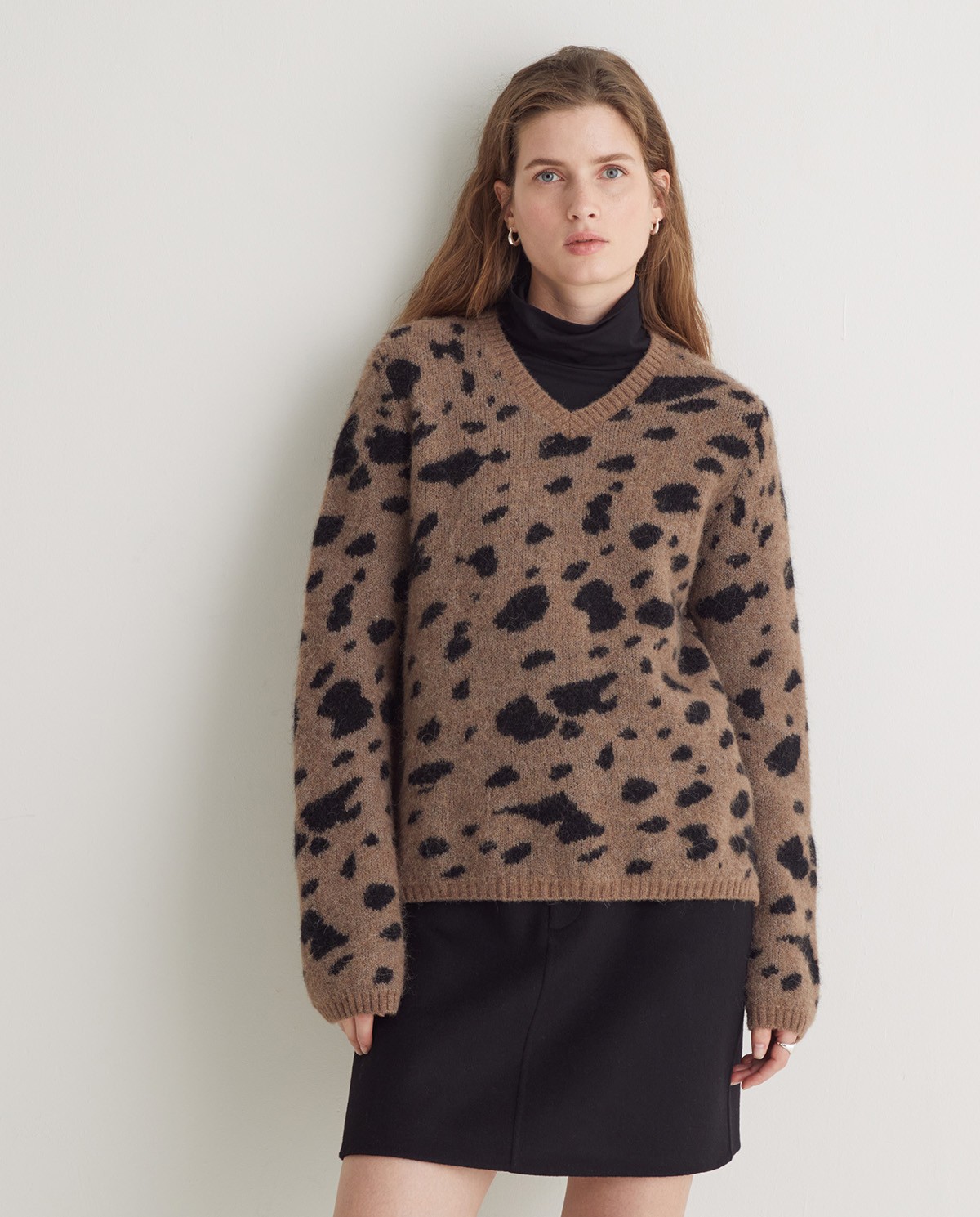 Jersey animal print beige y negro - Jersey Jacquard 1