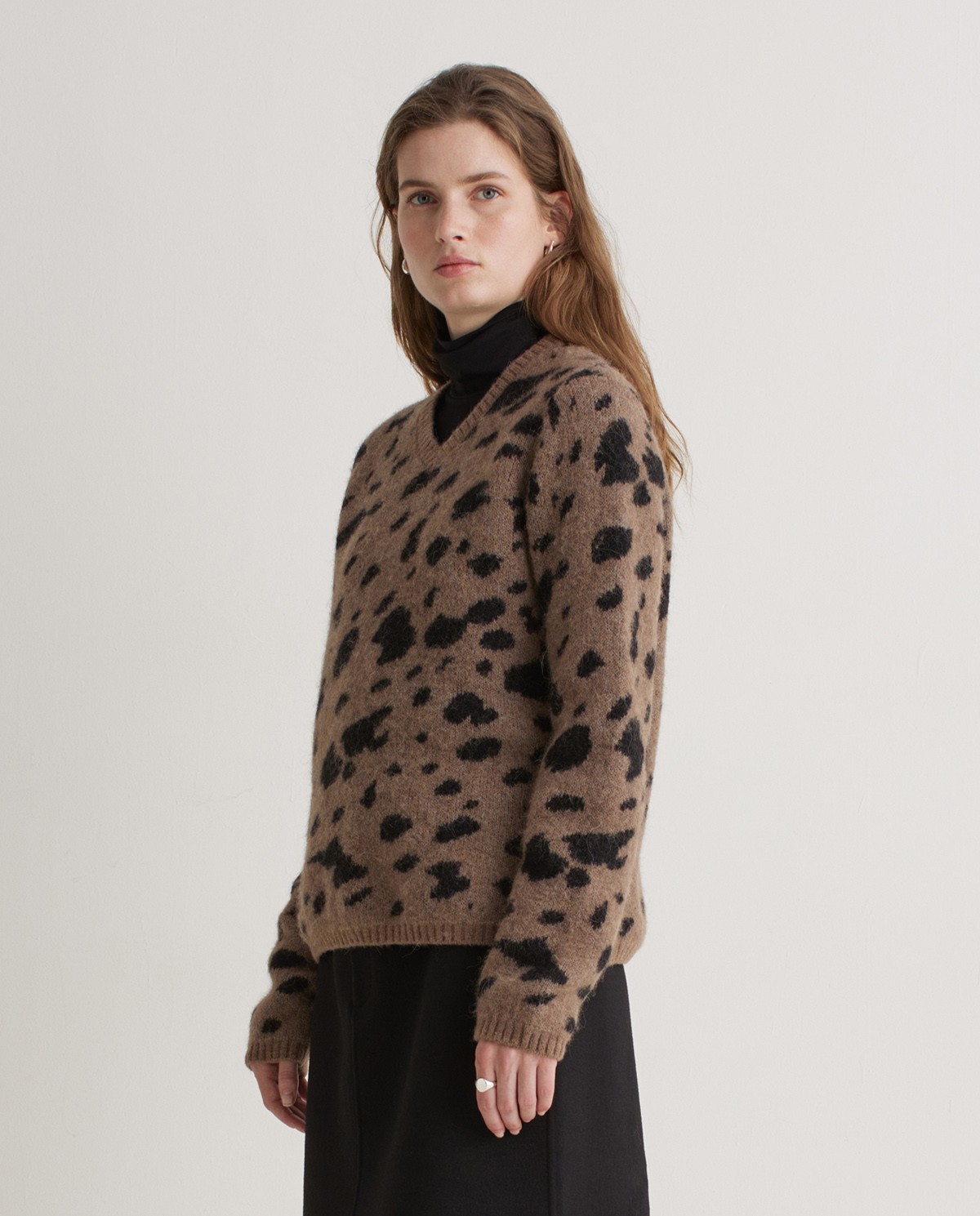 Jersey animal print beige y negro - Jersey Jacquard 2