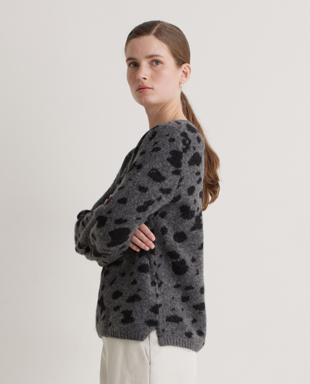 Jersey animal print leopardo gris - Jersey Jacquard 1