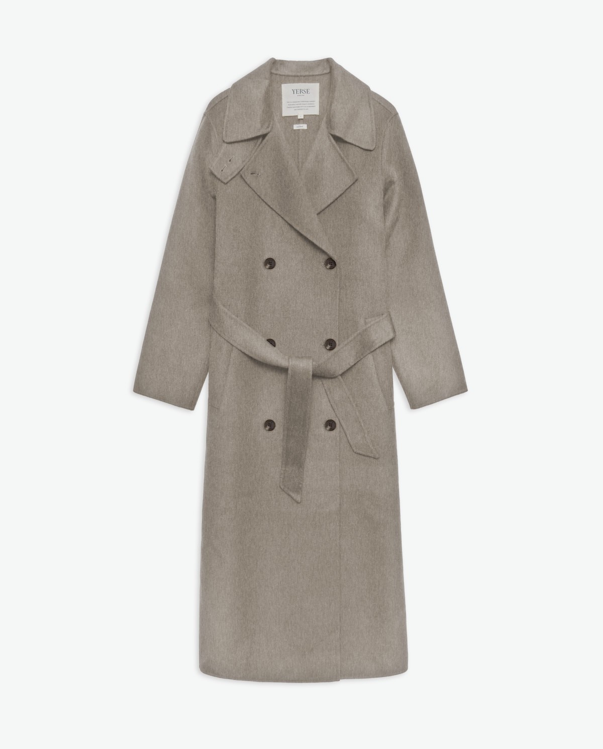 Abrigo largo handmade mezcla lana beige