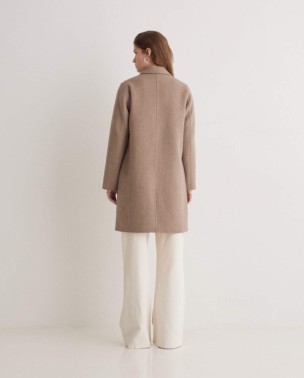 Abrigo midi mezcla lana marrón - Abrigo midi regular fit 6