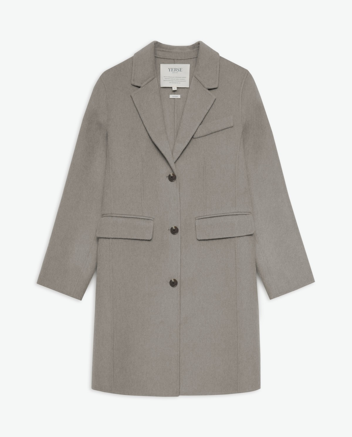 Handmade wool-blend midi coat brown 