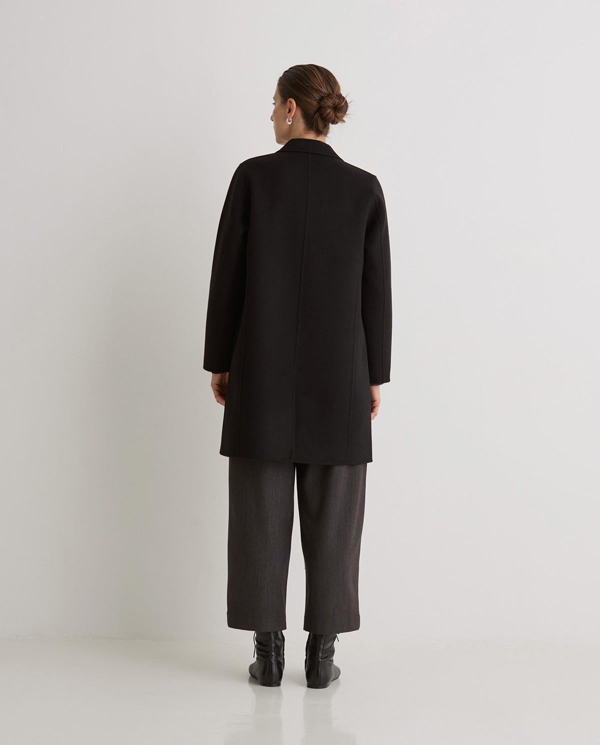 Abrigo midi mezcla lana negro - Abrigo midi regular fit 5