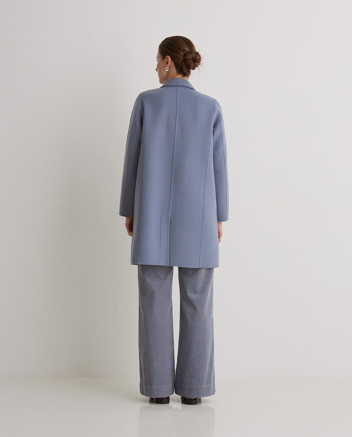 Blue wool blend midi coat - Regular fit midi coat 7