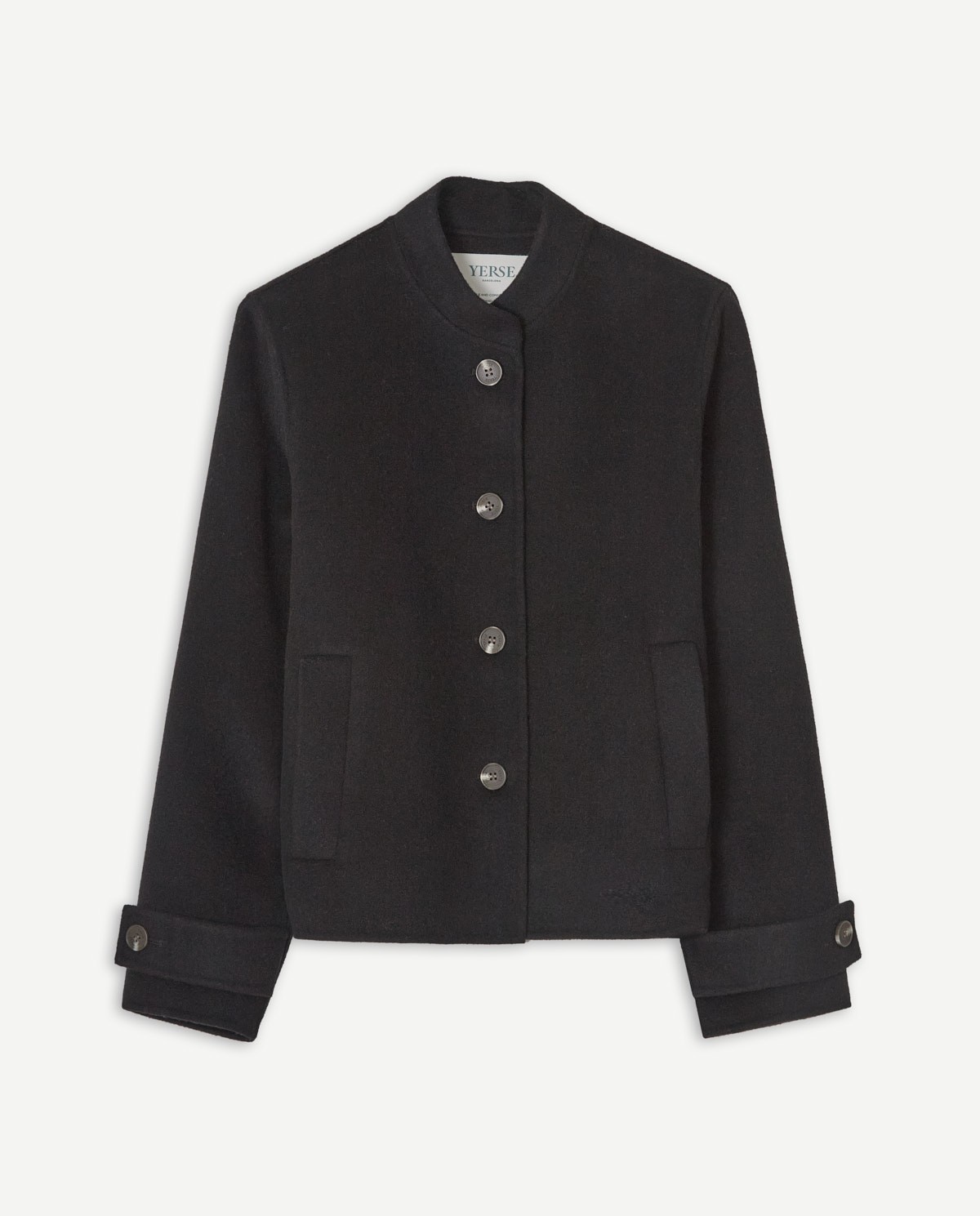 Handmade double-faced short jacket black