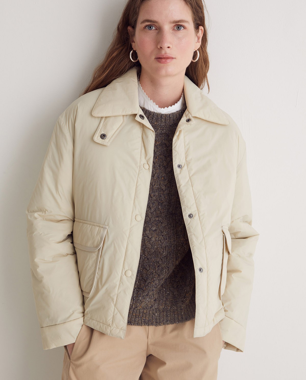 Chaqueta corta Water Repellent crudo - Chaqueta corta acolchada