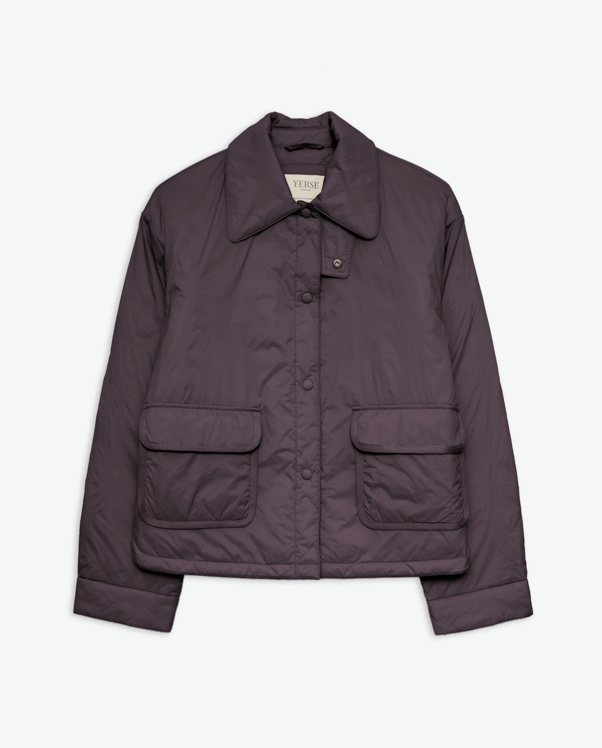 Burgundy water-repellent short jacket woman Yerse - Front view 7