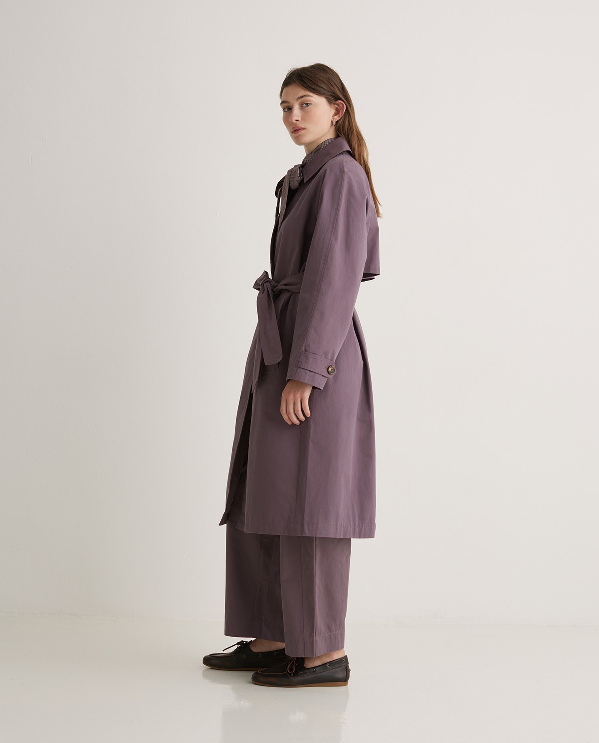 Gabardina larga algodón malva - Gabardina midi 3