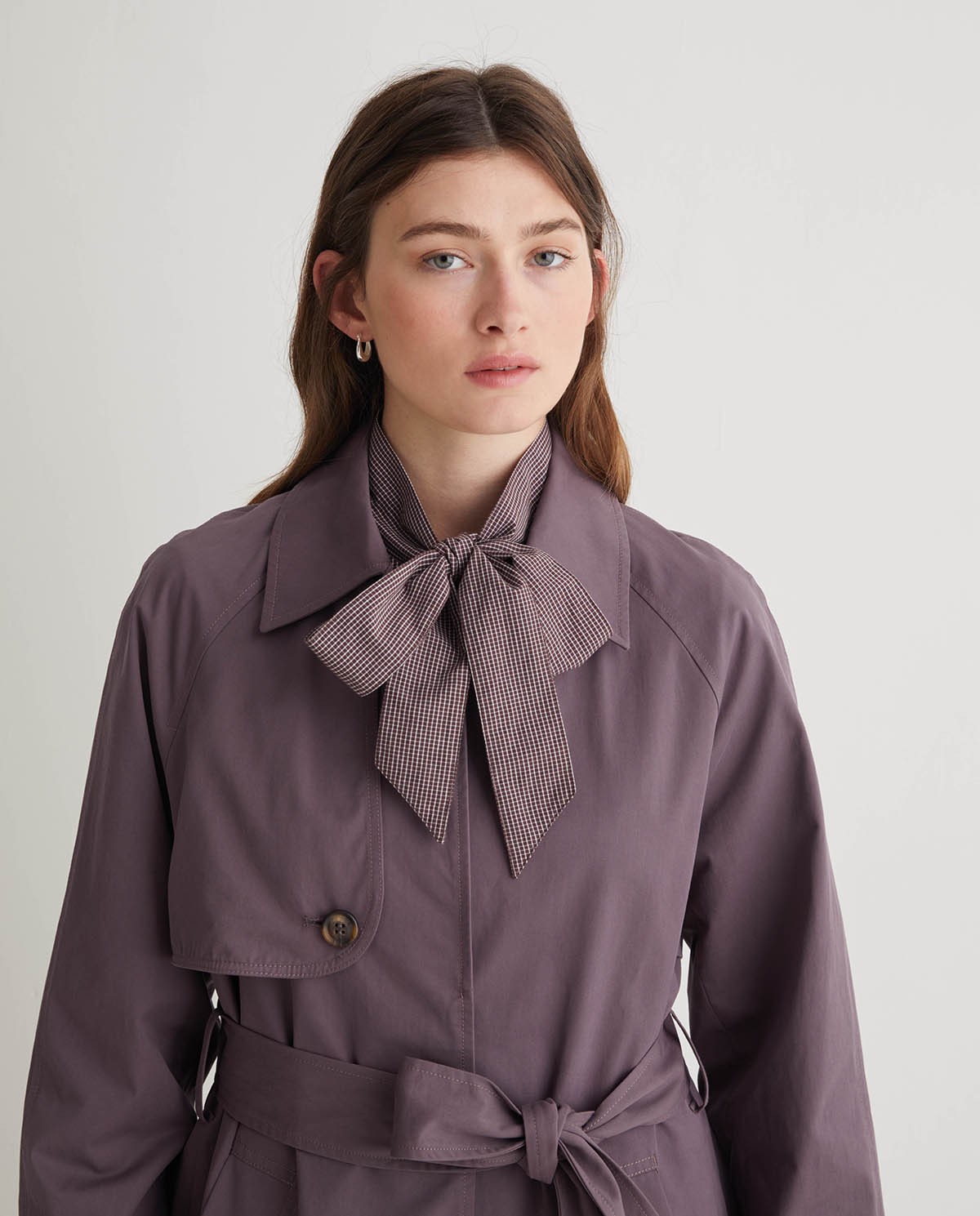 Gabardina larga algodón malva - Gabardina midi 1