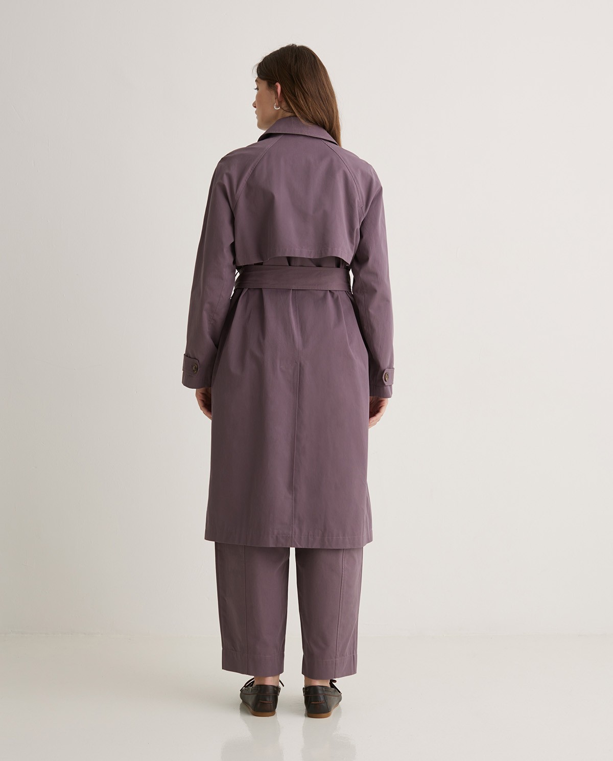 Gabardina larga algodón malva - Gabardina midi 5