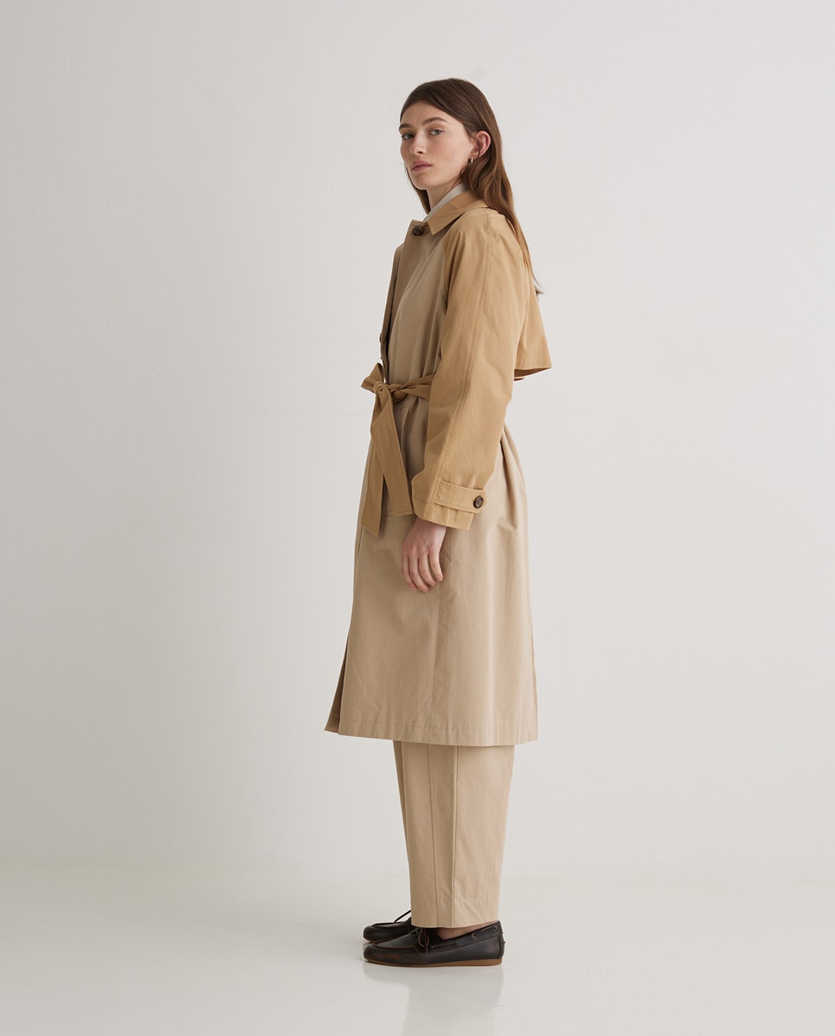 Gabardina larga algodón beige - Gabardina midi 6