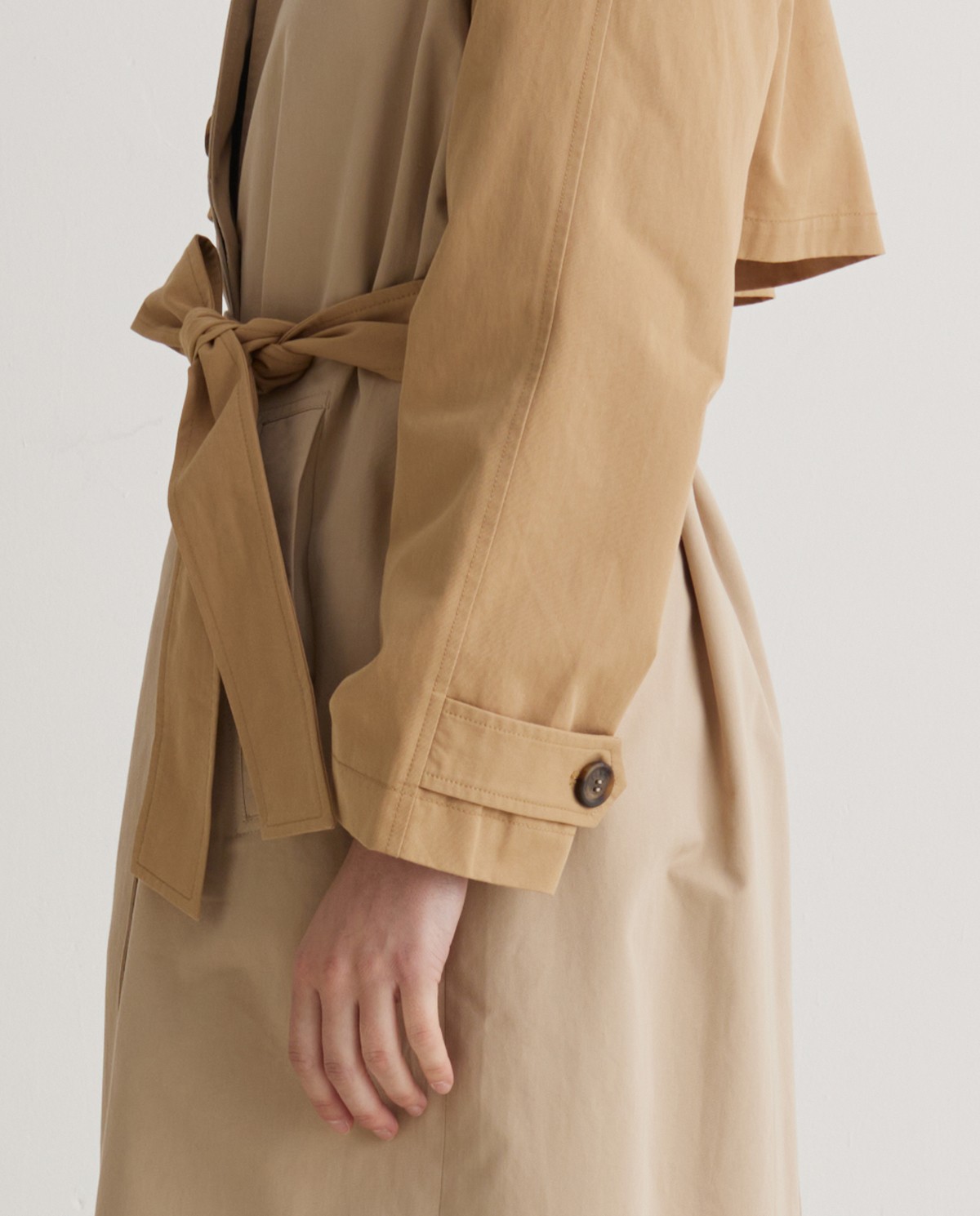 Gabardina larga algodón beige - Gabardina midi 8
