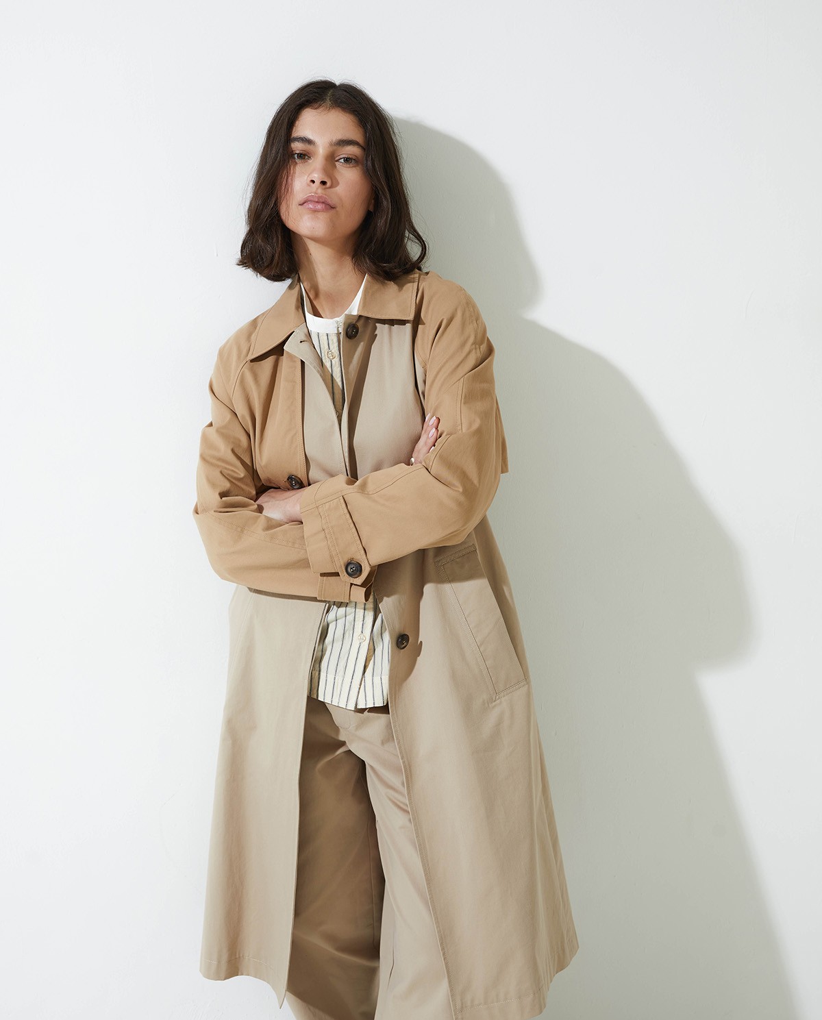 Gabardina larga algodón beige - Gabardina midi 2