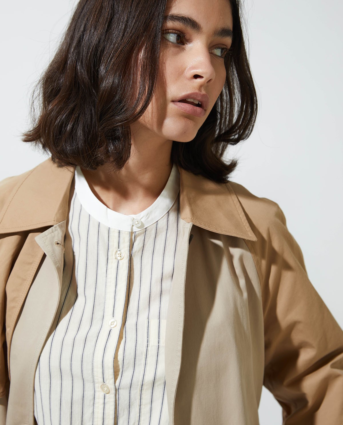 Gabardina larga algodón beige - Gabardina midi 3