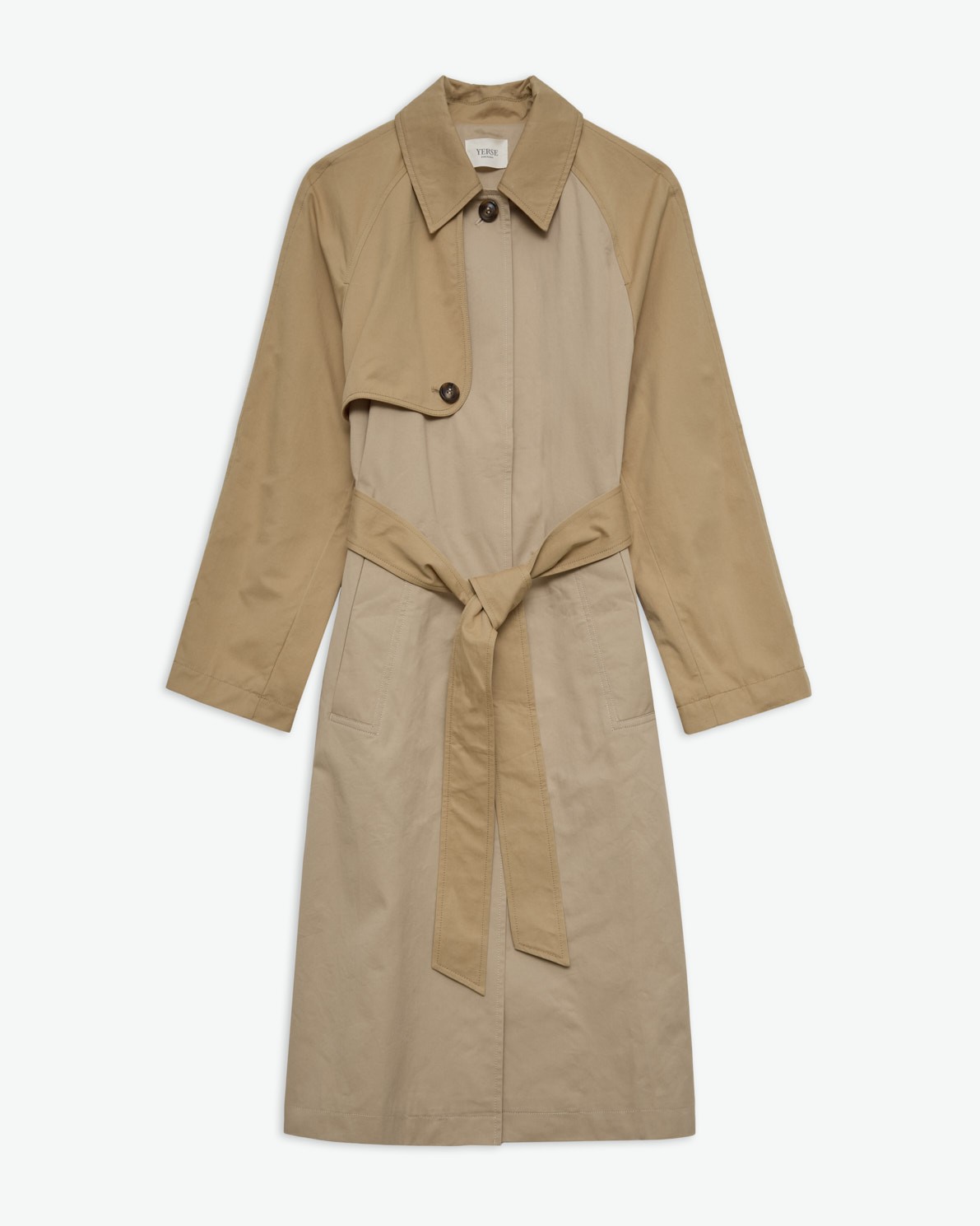 Gabardina larga algodón beige - Gabardina midi 10