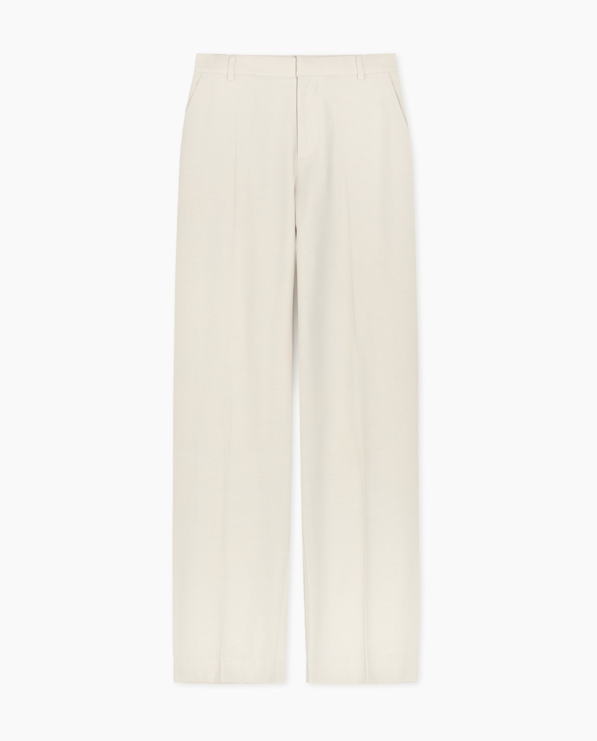 Ecru straight wool-blend trousers woman Yerse - Front view 8