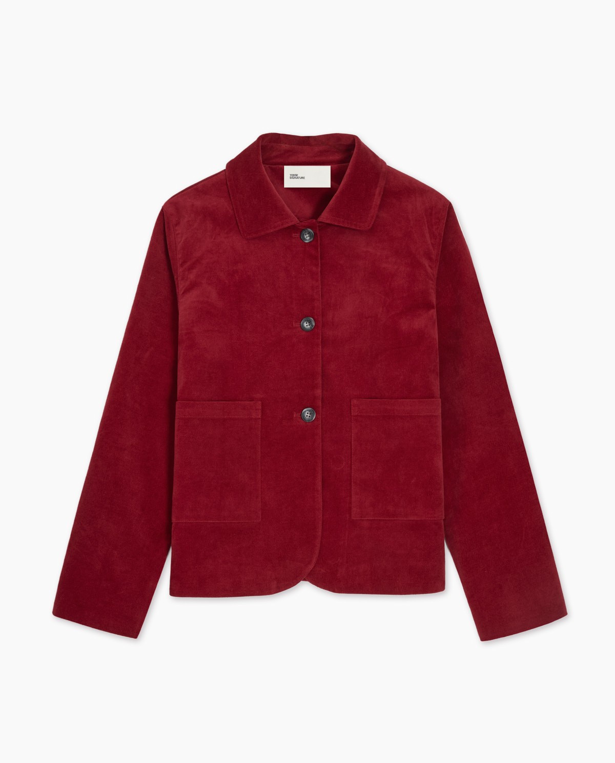 Dark-red short velvet jacket woman Yerse - Front view 2