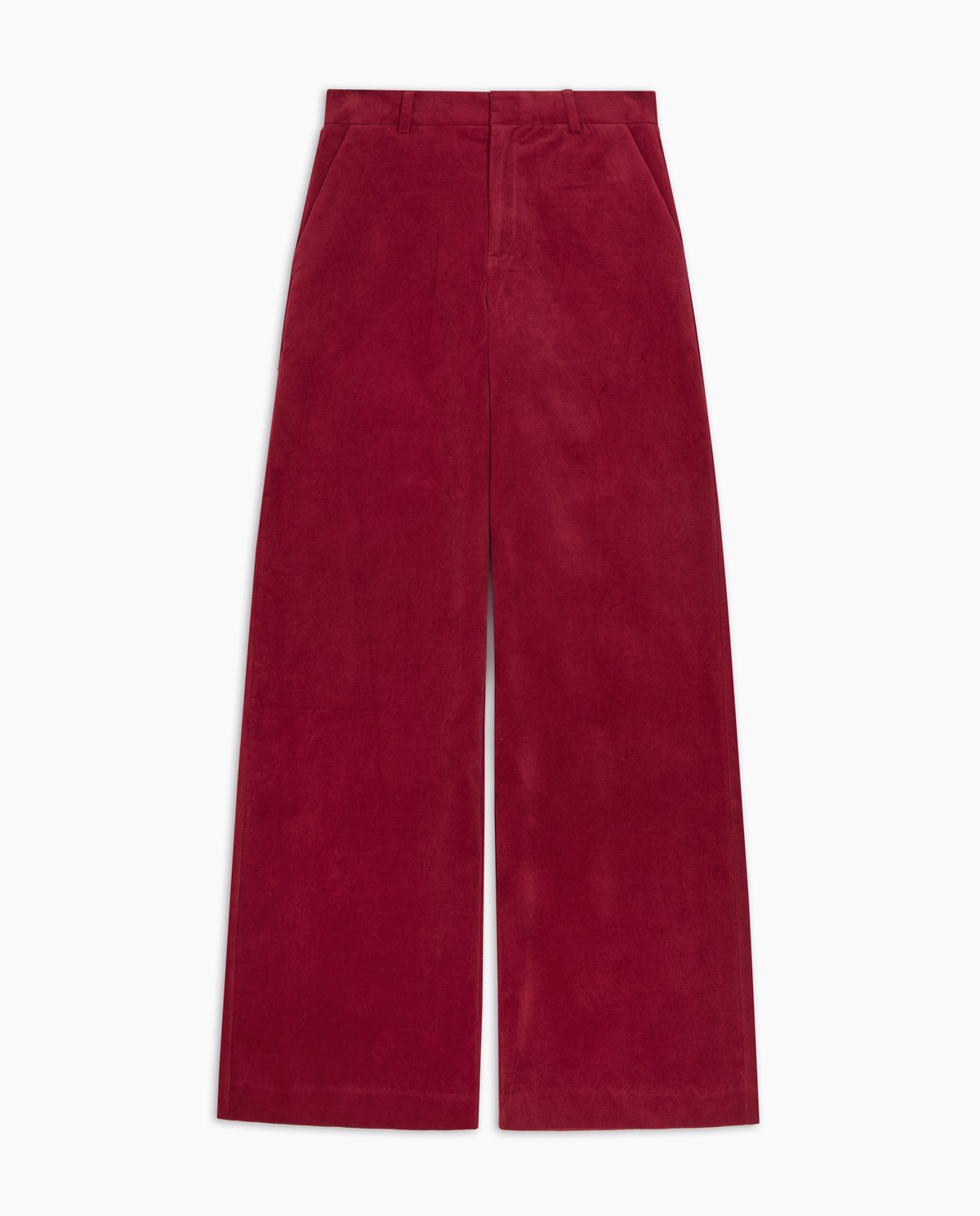 Dark-red wide velvet trousers woman Yerse - Front view 8