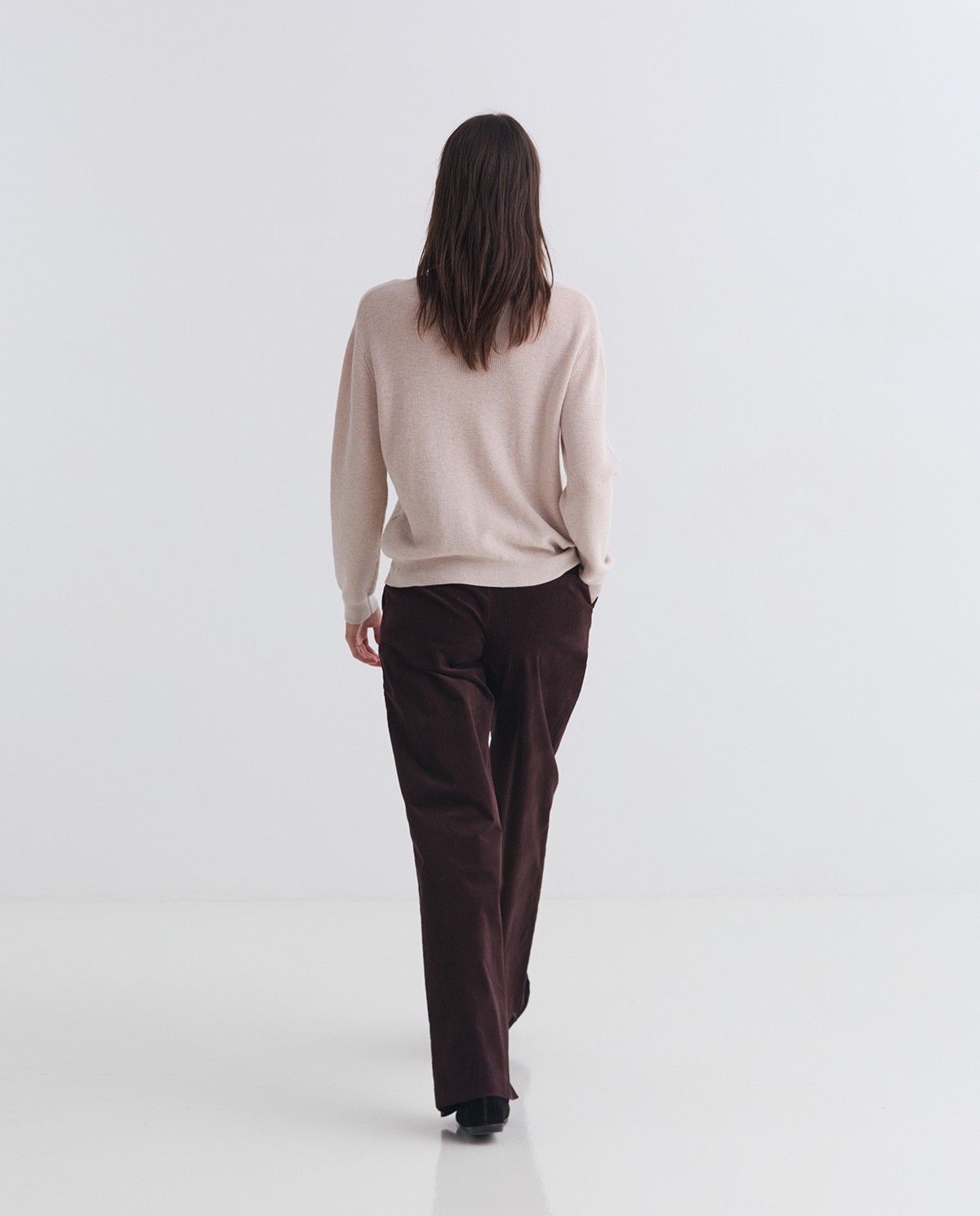 Jersei llana i cotó pedreria cru dona Yerse - Detall vista frontal 5