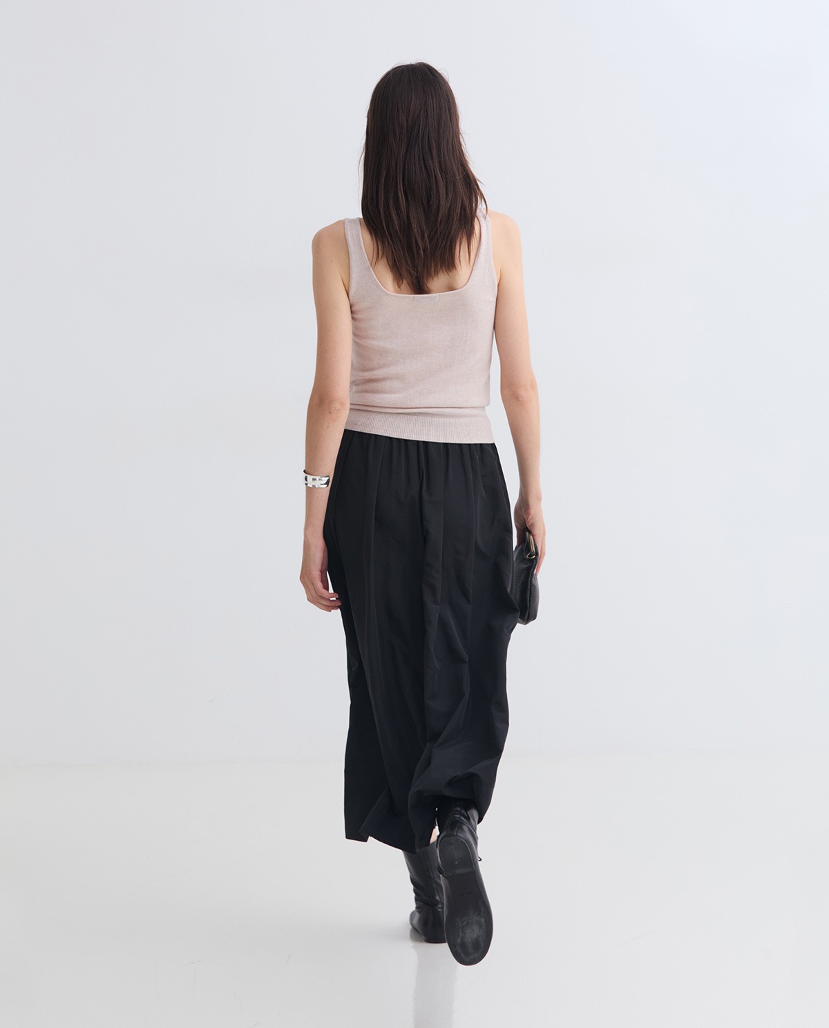 Ecru cotton and wool lingerie top woman Yerse - Front view 5