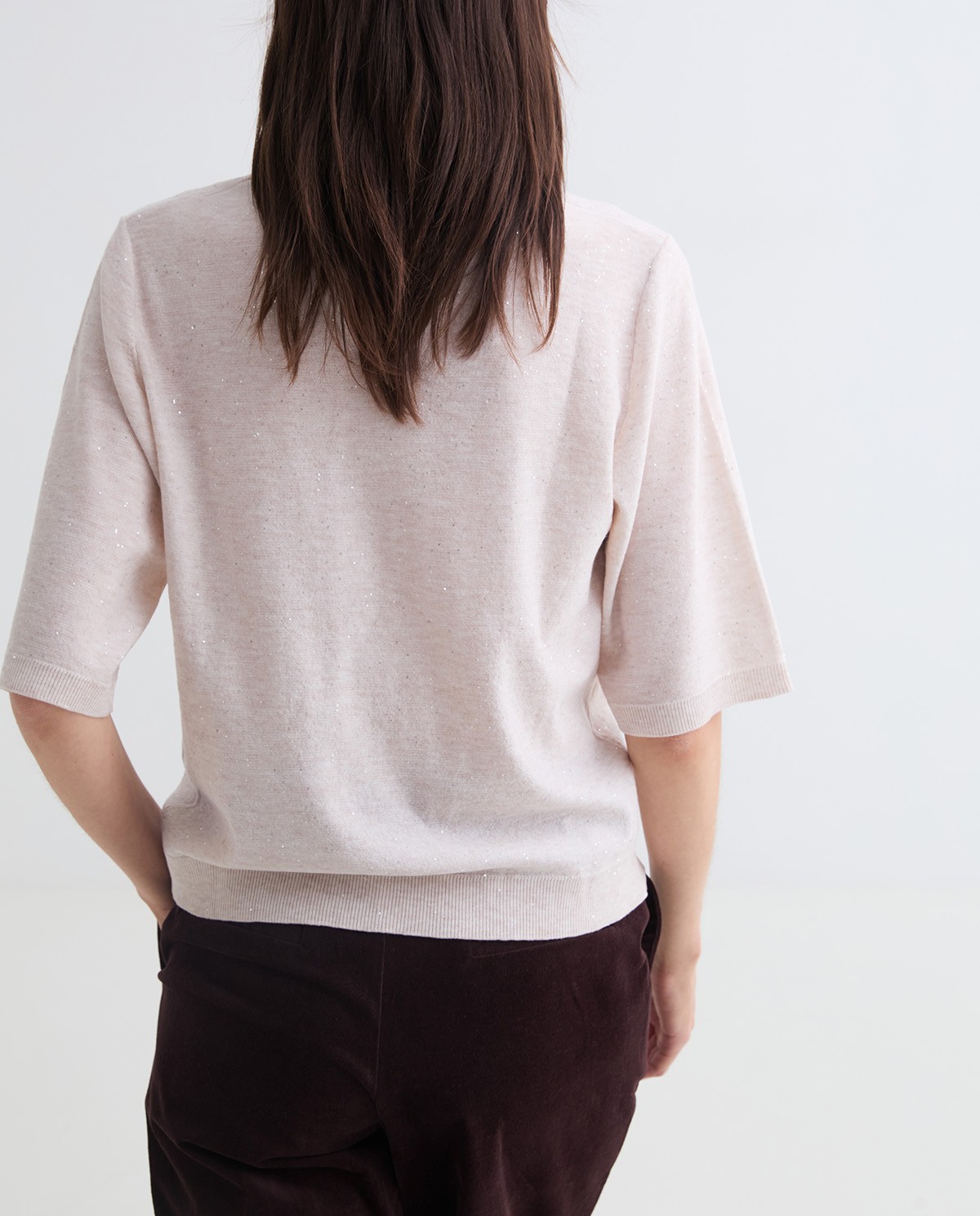 Jersei màniga francesa minilluentons cru dona Yerse - Detall vista frontal 2