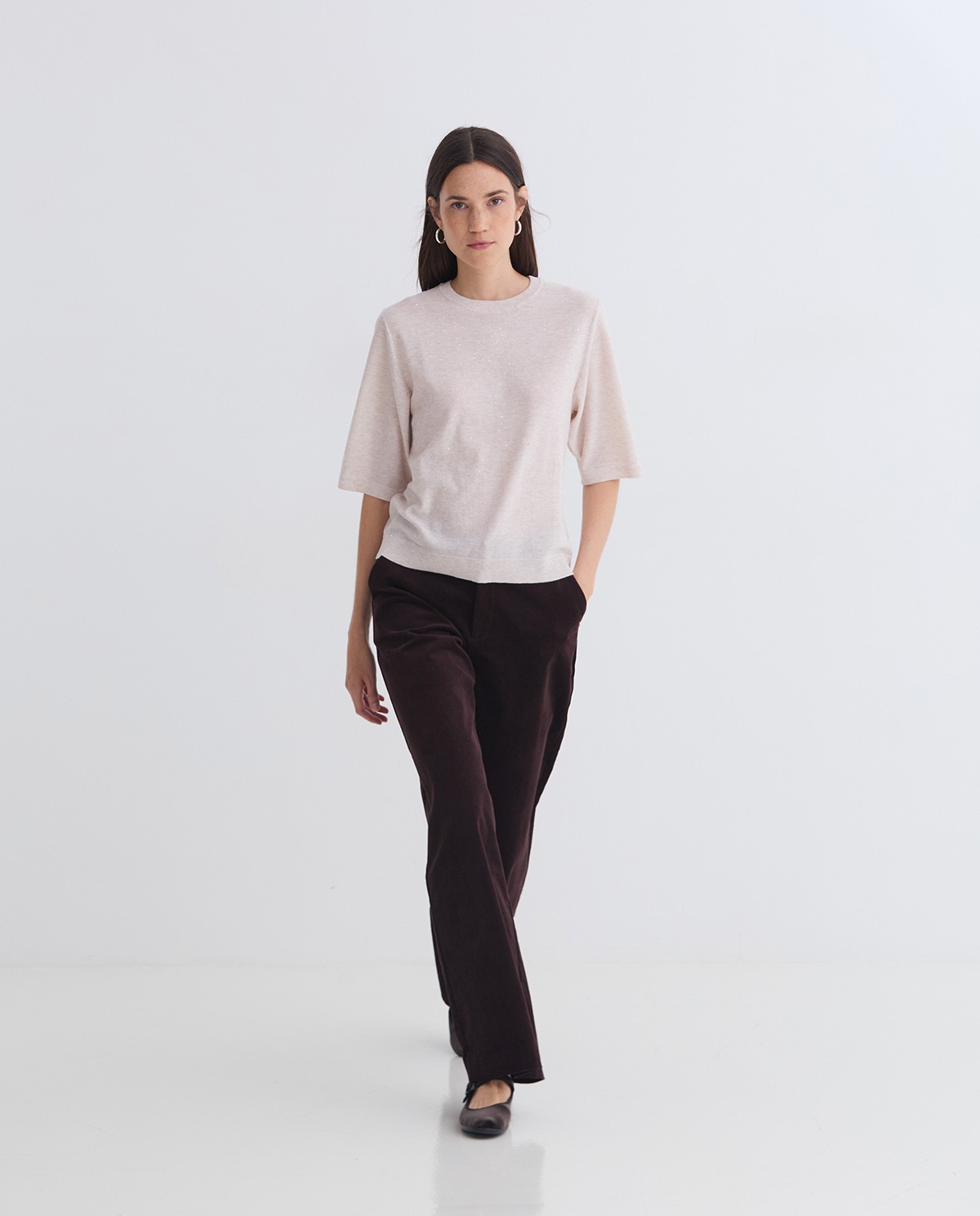 Jersei màniga francesa minilluentons cru dona Yerse - Detall vista frontal 3