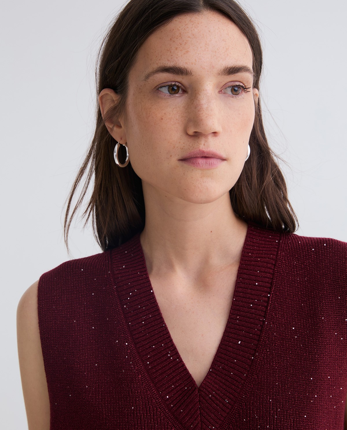 Armilla de punt minilluentons granat