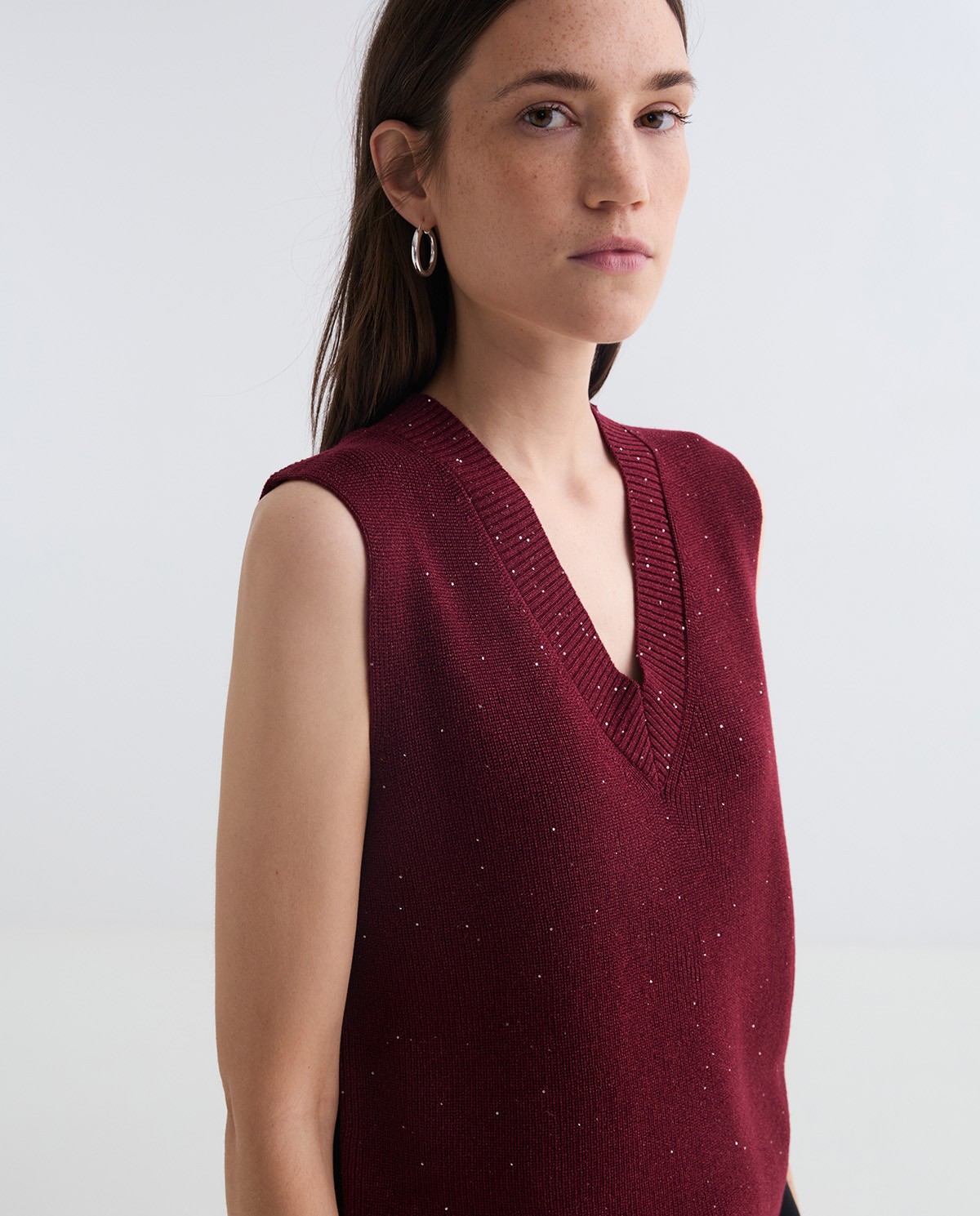 Armilla de punt minilluentons granat