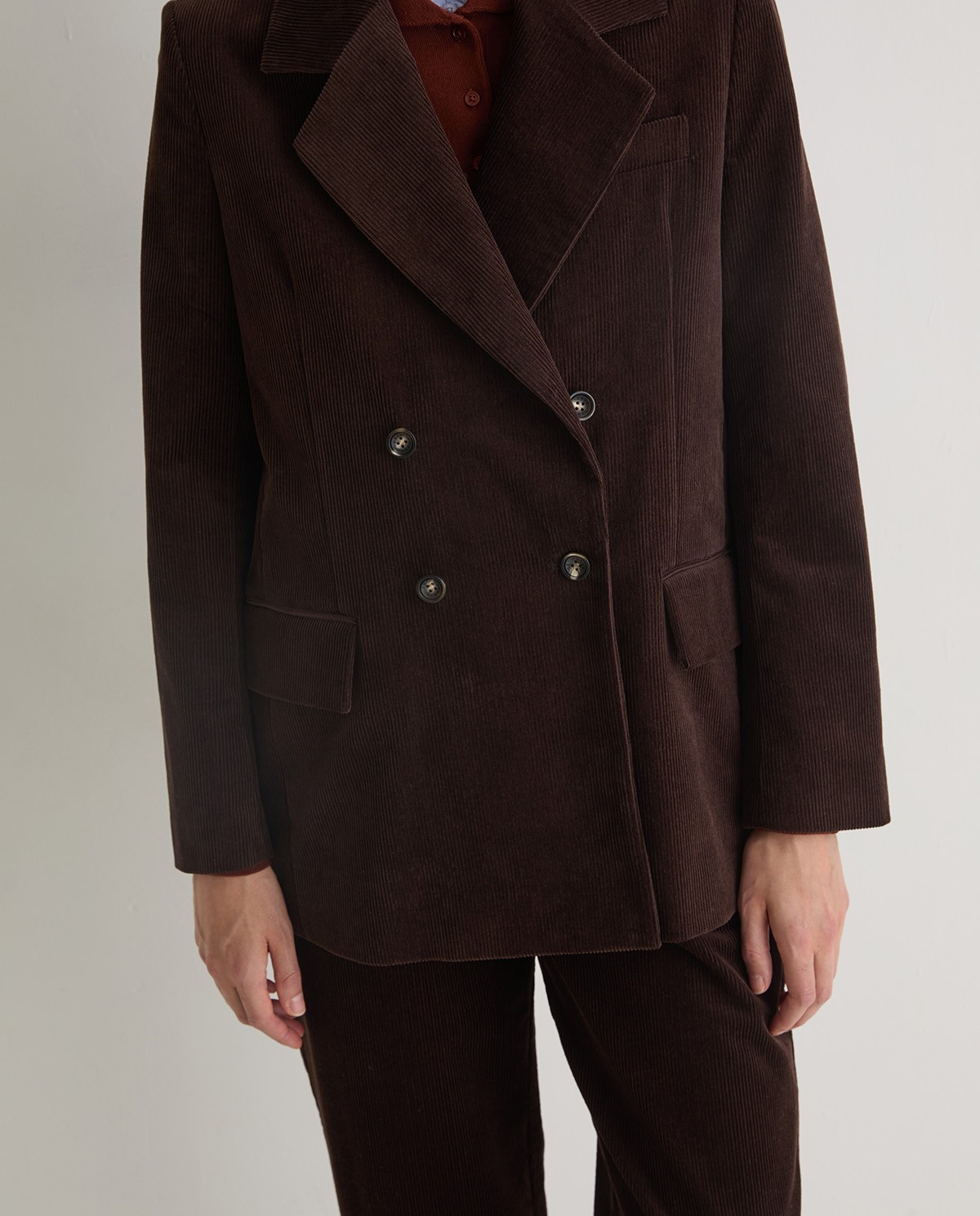 Blazer pana cotó xocolata - Blazer creuat de pana 5
