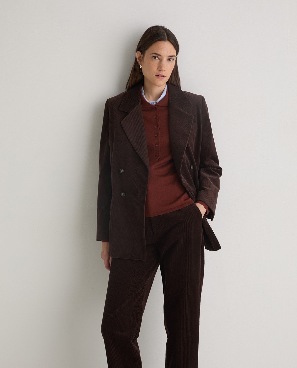 Blazer pana cotó xocolata - Blazer creuat de pana 7