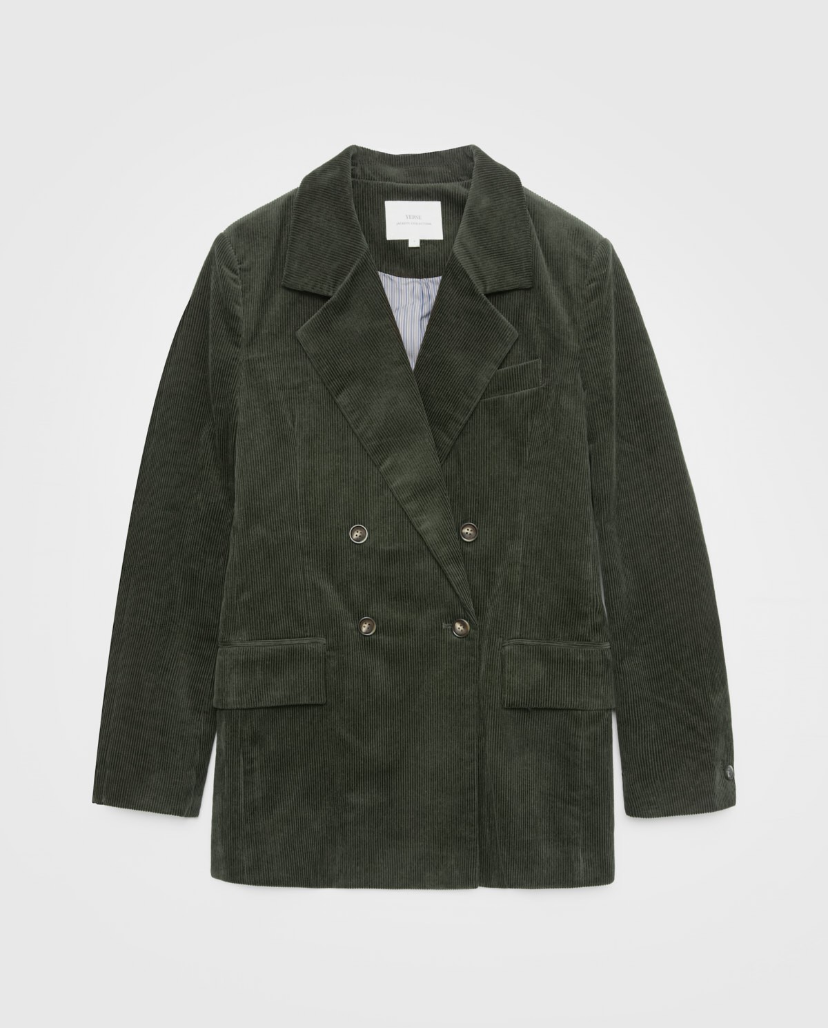 Khaki cotton corduroy blazer woman Yerse - Front view 8