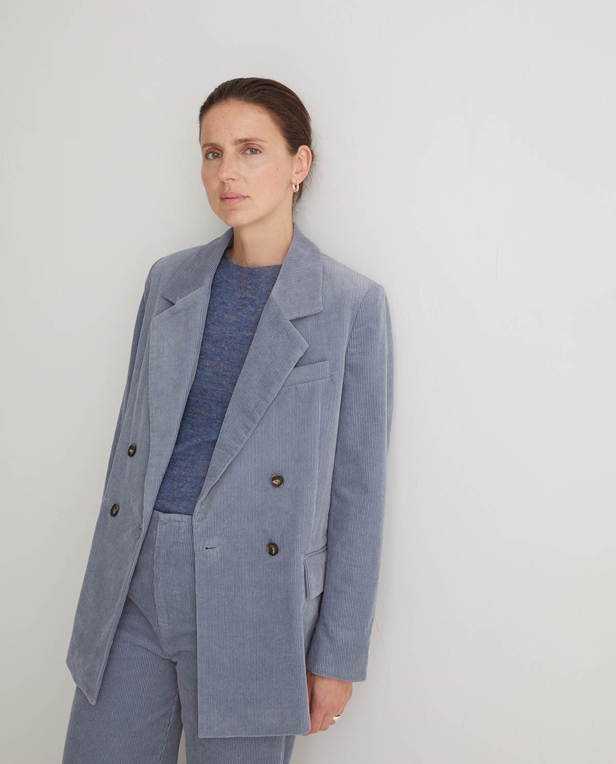 Blazer pana cotó blau