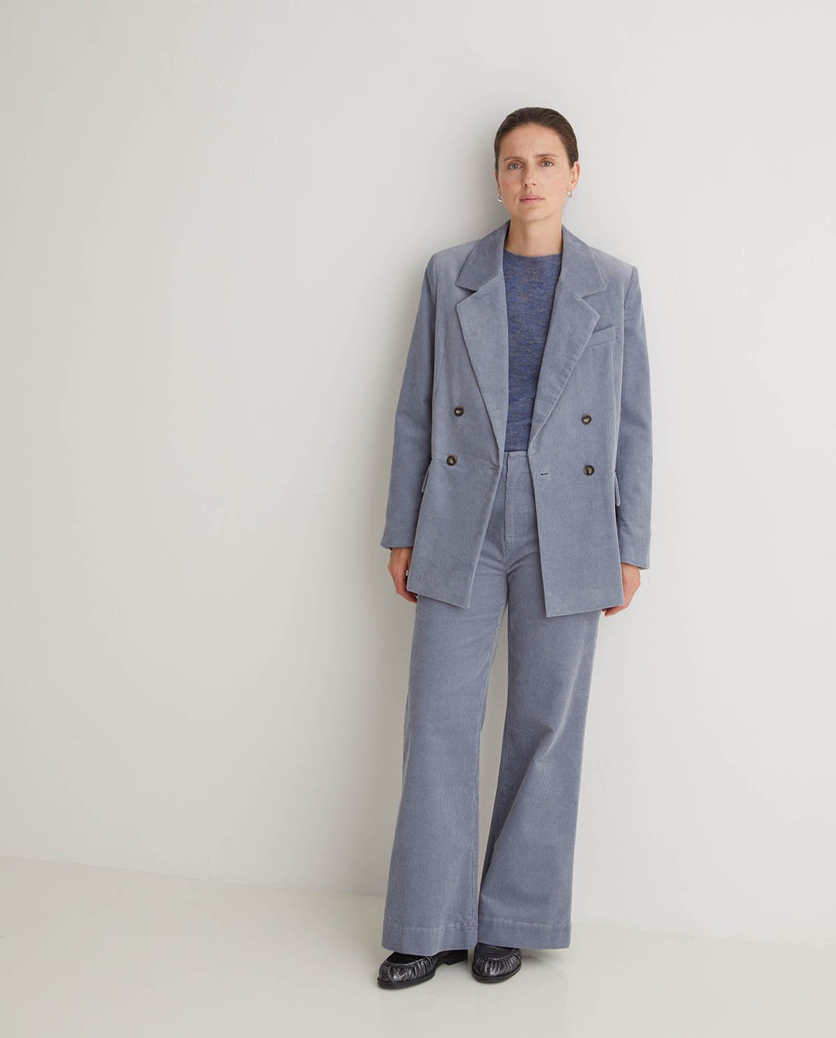 Blazer pana cotó blau