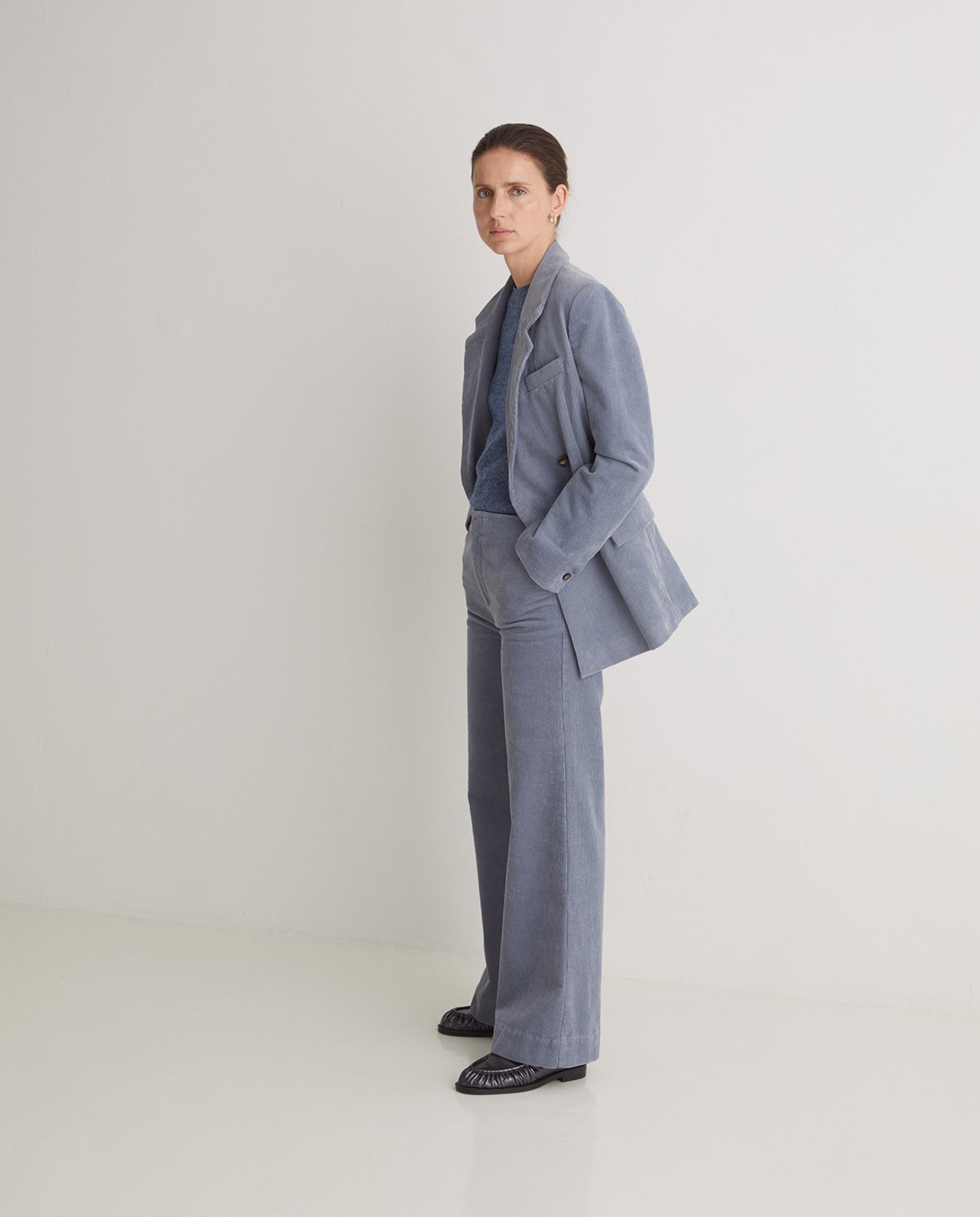 Blazer pana cotó blau