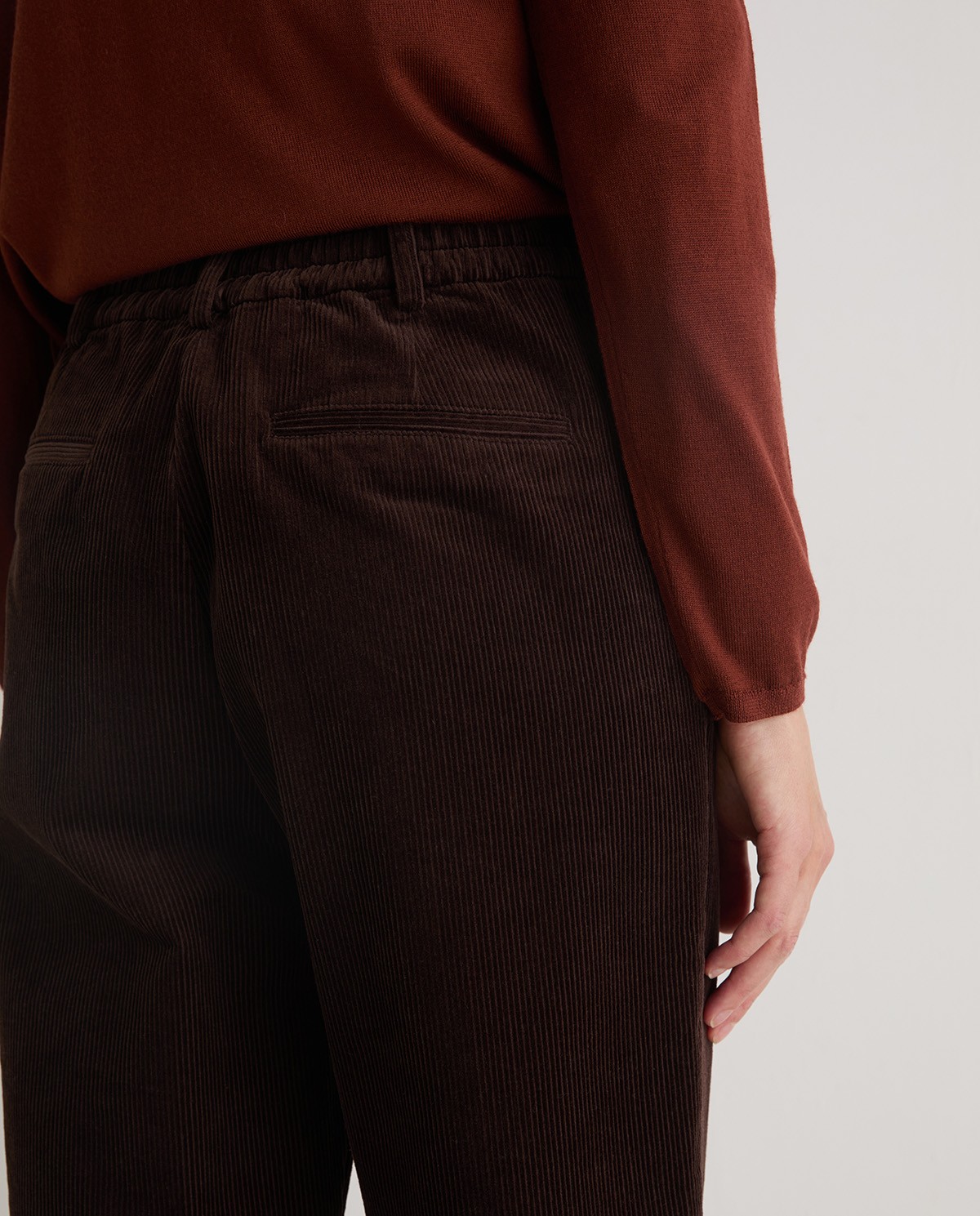 Pantalón pana algodón regular fit chocolate - Pantalones de pana 5