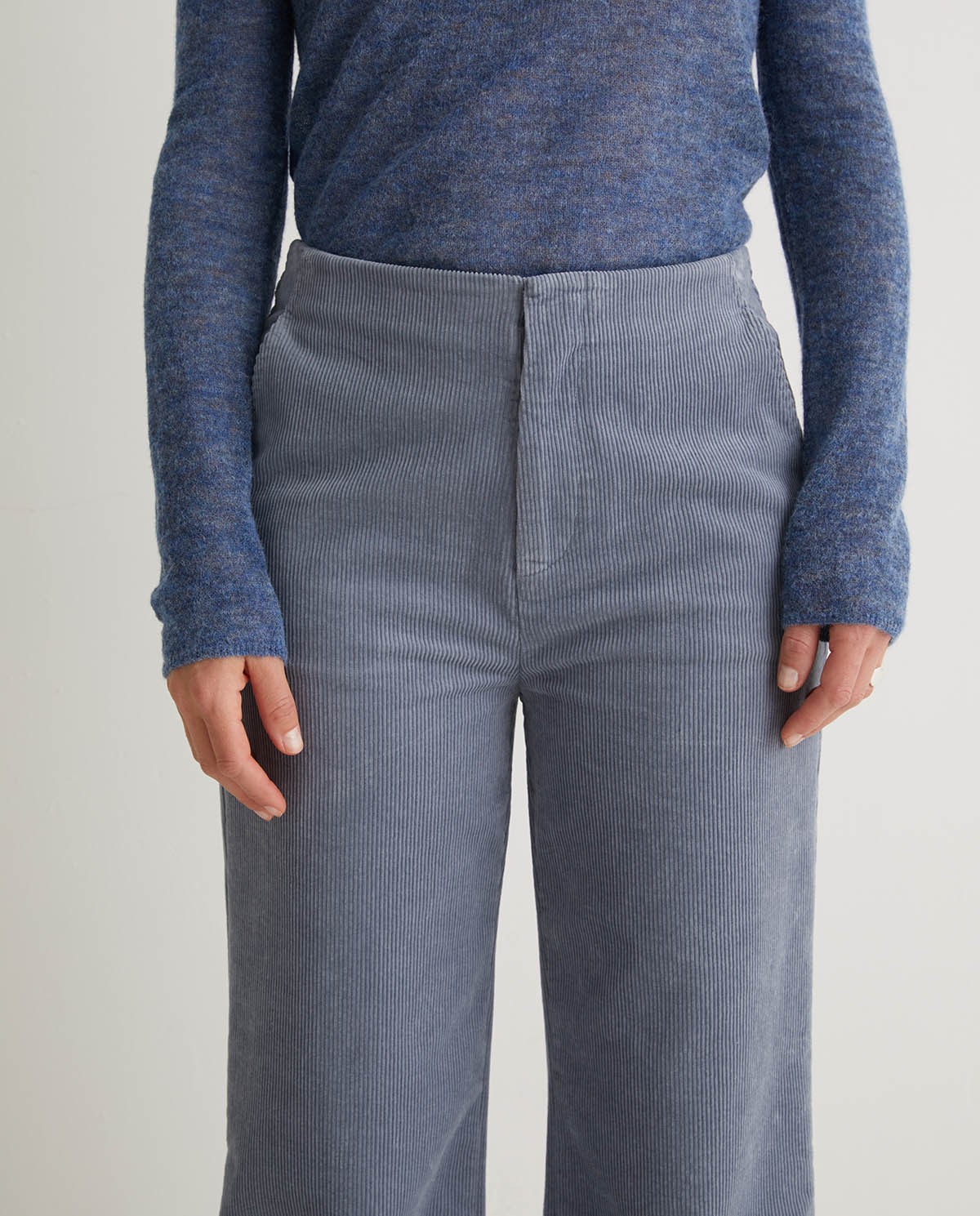 Pantalons campana pana blau